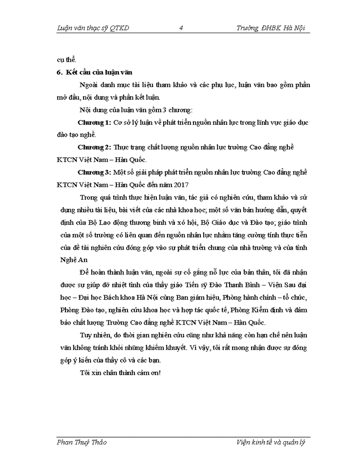 image for page Phân tích thực trạng và đề xuất giải pháp nhằm phát triển nguồn nhân lực cho Trường Cao đẳng nghề KTCN Việt Nam – Hàn Quốc giai đoạn 2012 - 2017.