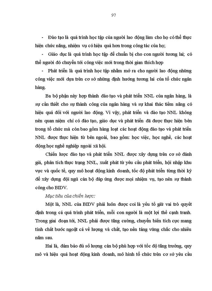 image for page Quá trình đào tạo và phát triển nguồn nhân lực của Ngân hàng Đầu tư và Phát triển Việt Nam (1995 – 2005):  Thực trạng, kinh nghiệm và giải pháp