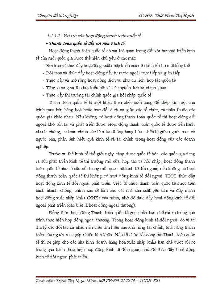 image for page Phát triển hoạt động thanh toán quốc tế theo phương thức tín dụng chứng từ tại ngân hàng đầu tư và phát triển Việt Nam chi nhánh Quang Trung