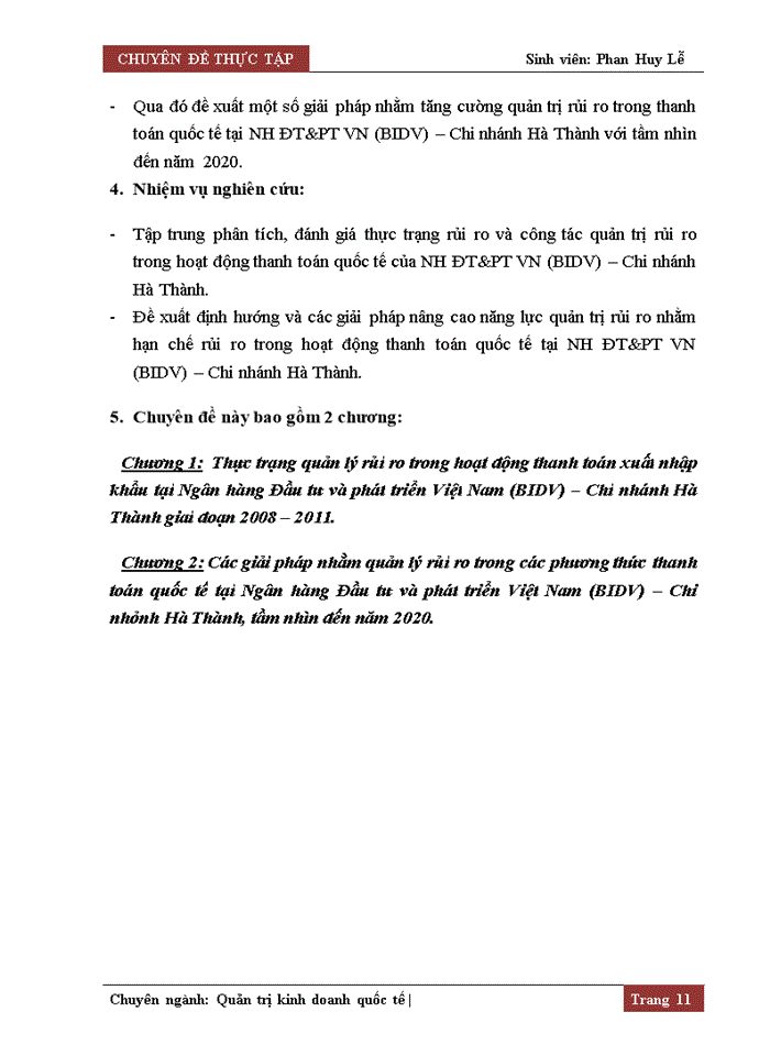 image for page Quản trị rủi ro trong thanh toán quốc tế tại Ngân hàng Đầu tư và Phát triển Việt Nam ( BIDV )  – Chi nhánh Hà Thành