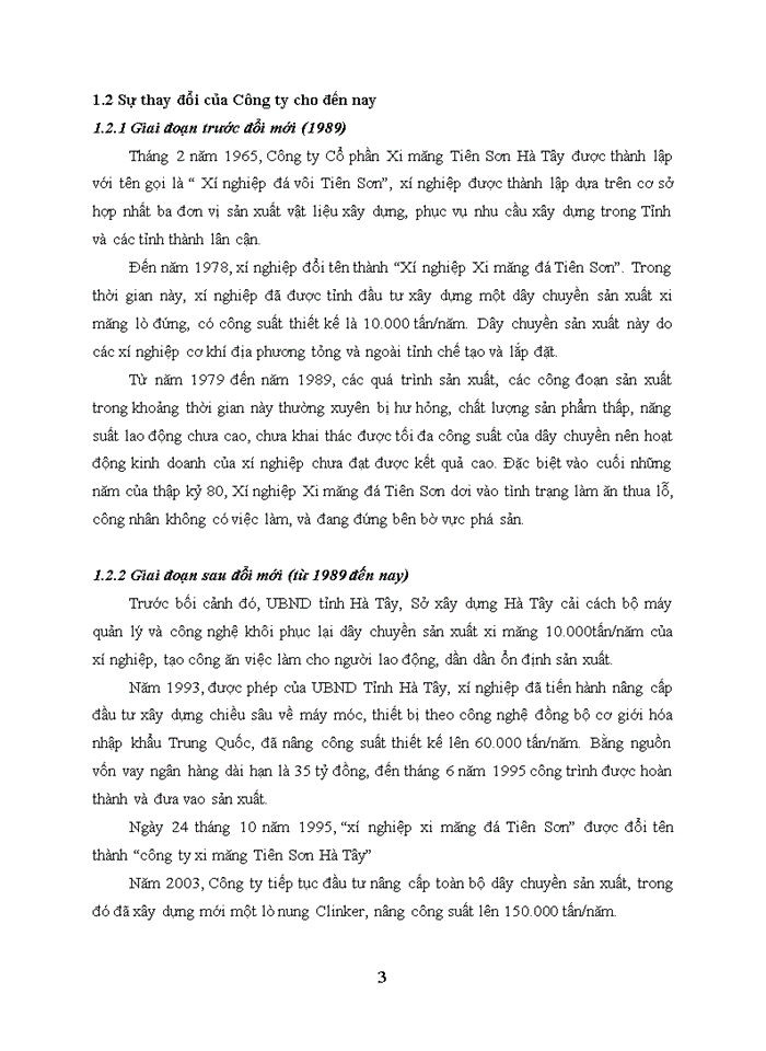 image for page Vấn đề về sản xuất xi măng công Ty cổ phần xi măng Tiên Sơn Hà Tây