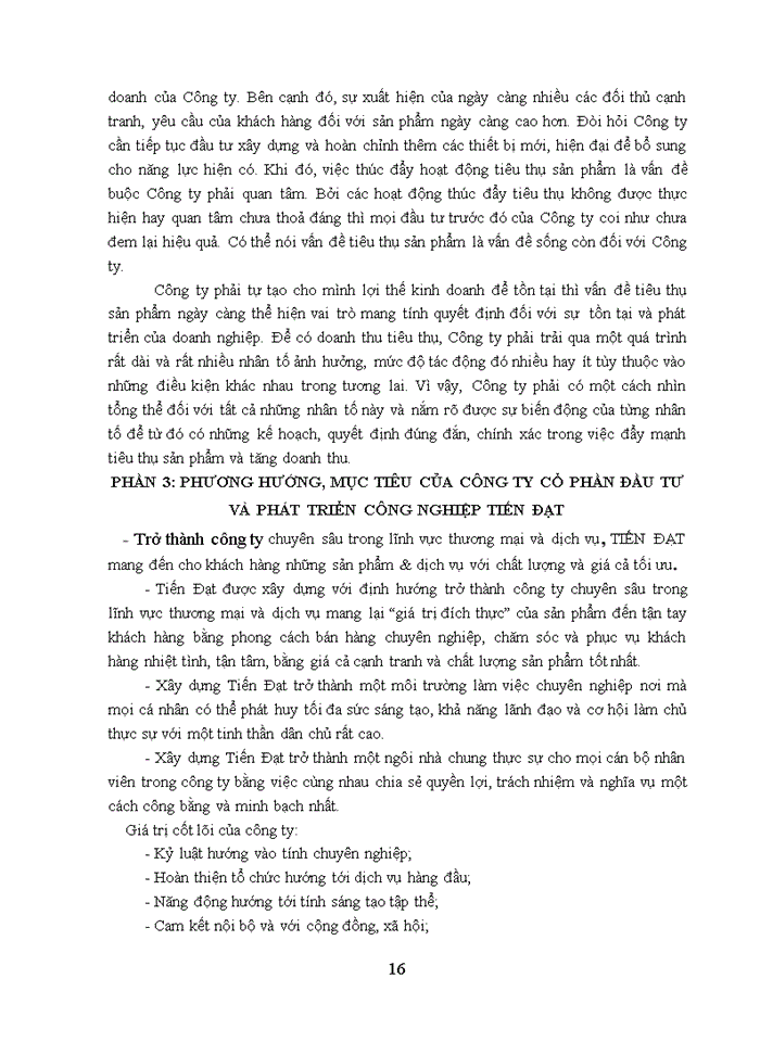 image for page Phương hướng và mục tiêu của công ty Cổ phần Đầu tư và Phát triển công nghiệp Tiến Đạ