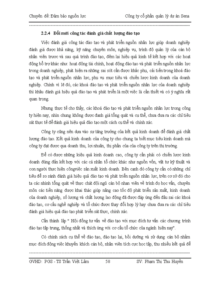 image for page Đảm bảo nguồn nhân lực tại Công ty Cổ phần quản lý dự án Sena