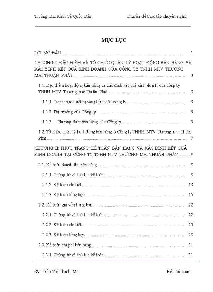 image for page Hoàn thiện kế toán bán hàng và xác định kết quả kinh doanh tại Công ty TNHH MTV Thương Mại Thuận Phát