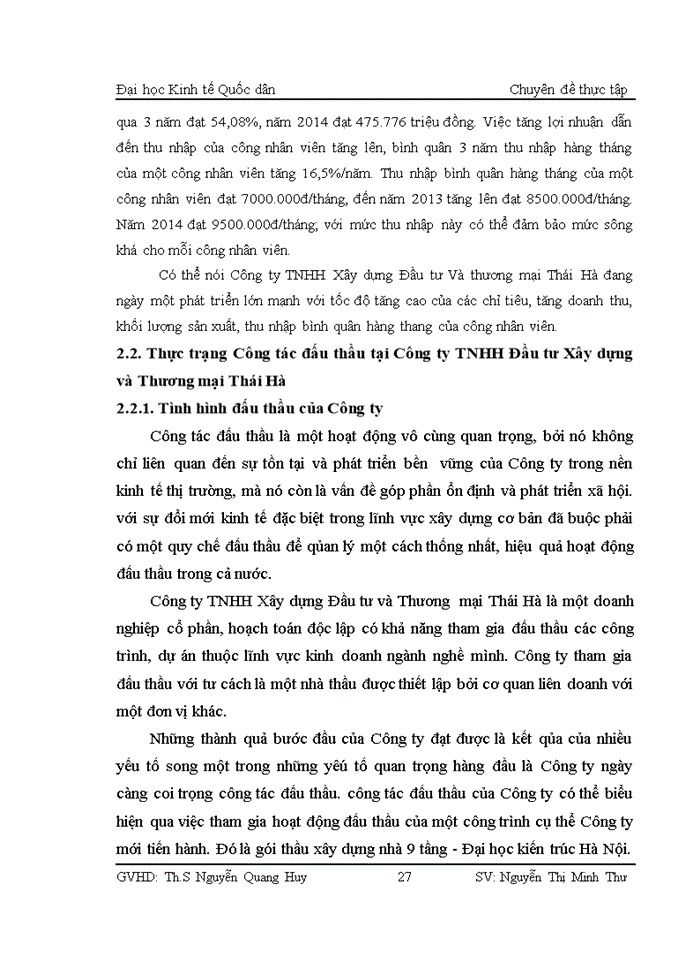 image for page Nâng cao khả năng thắng thầu tại Công ty TNHH Xây dựng Đầu tư và Thương  mại Thái Hà