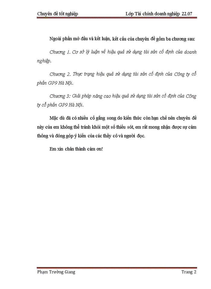 image for page Nâng cao hiệu quả sử dụng tài sản cố định tại Công ty Cổ phần GP9 Hà Nội