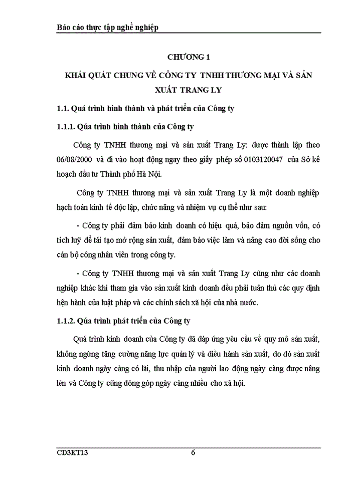image for page Báo cáo thực tập tổng hợp công ty TNHH thương mại và sản xuất Trang Ly