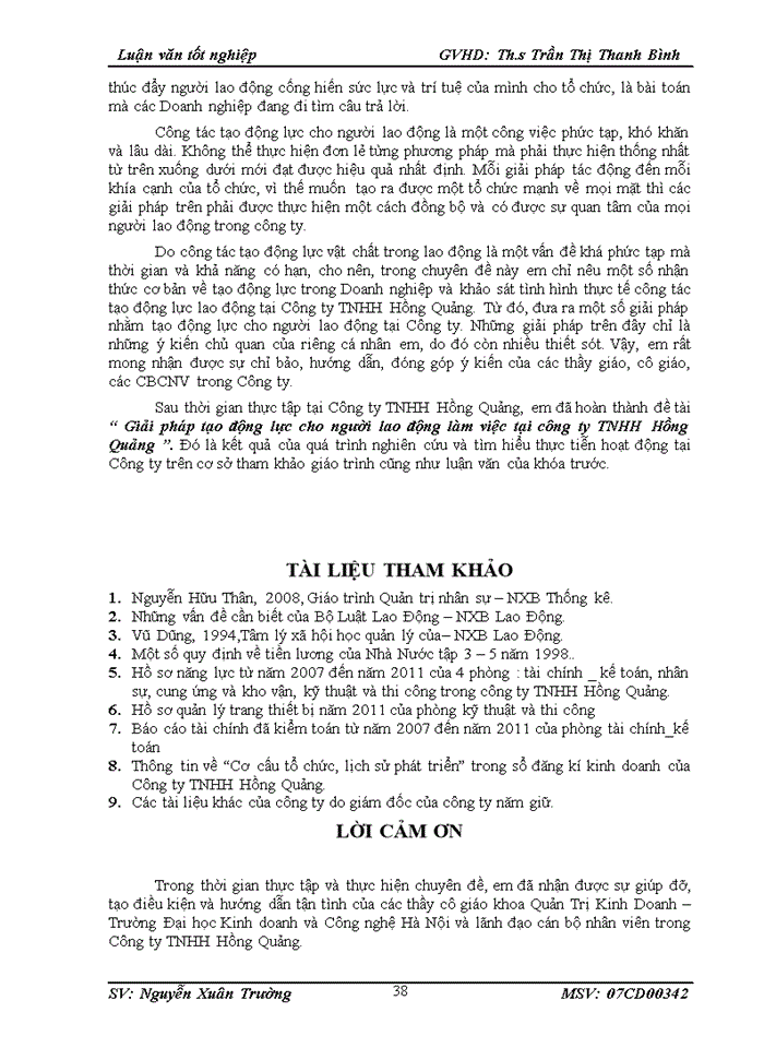 image for page Hoàn thiện công tác tạo động lực cho người lao động tại công ty TNHH Hồng Quảng