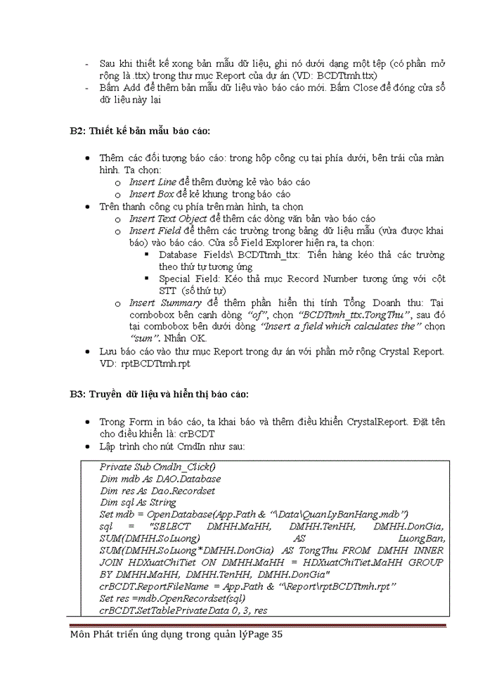 image for page Đề cương môn phát triển ứng dụng trong quản lý