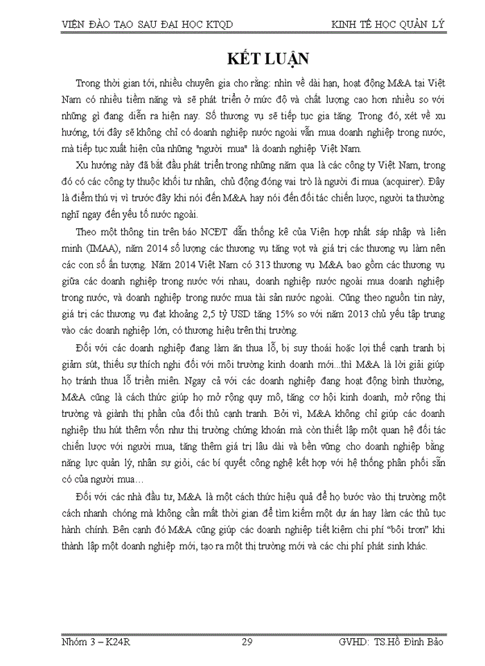 image for page Sử dụng khái niệm về tính kinh tế theo quy mô và tính kinh tế theo phạm vi để giải thích một số thương vụ M&A ở Việt Nam trong thời gian gần đây