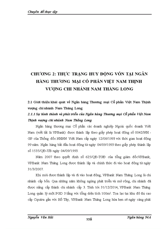 image for page Giải pháp tăng cường huy động vốn tại Ngân hàng Thương mại Cổ phần Việt Nam Thịnh vượng chi nhánh Nam Thăng Long
