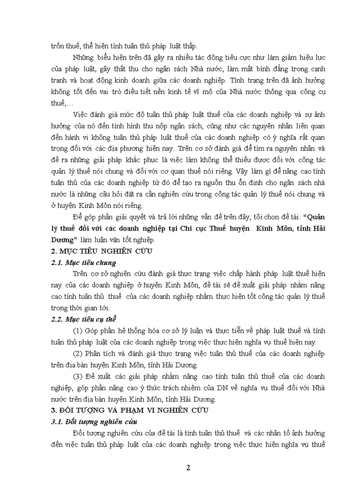 image for page Quản lý thuế đối với các doanh nghiệp tại Chi cục Thuế huyện  Kinh Môn, tỉnh Hải Dương