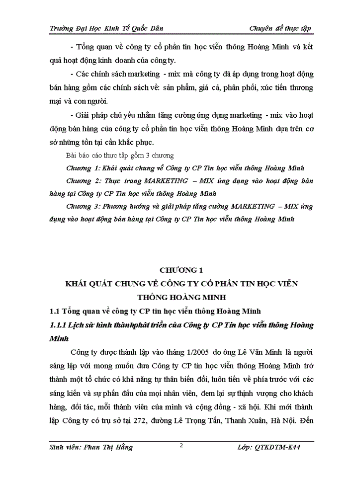 image for page Tăng cường ứng dụng marketing - mix vào hoạt động bán hàng của công ty cổ phần tin học viễn thông Hoàng Minh