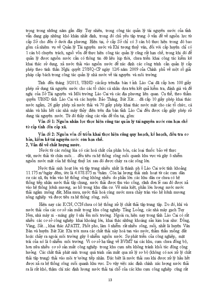 image for page Lập quy hoạch và quản lý dự án nguồn tài nguyên nước tỉnh Lào Cai giai đoạn 2013-2020