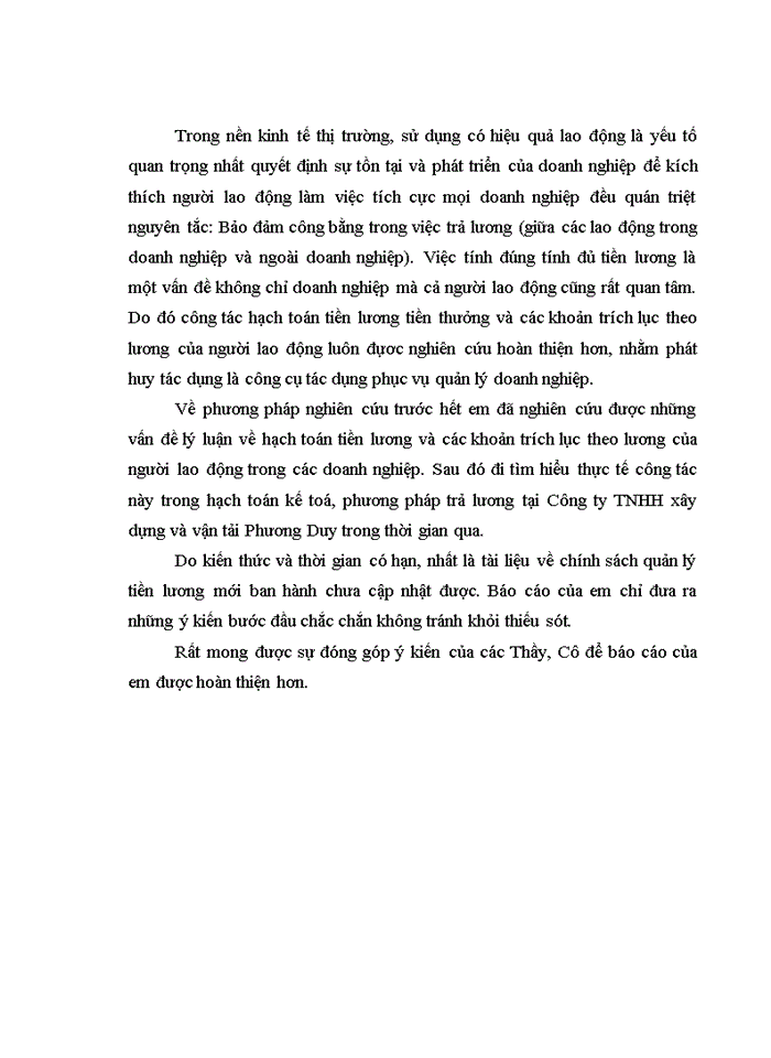 image for page Hạch toán tiền lương và các khoản trích theo lương Công ty TNHH xây dựng vận tải Phương Duy
