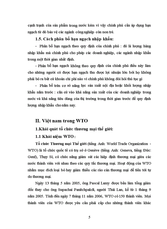 image for page Hạn ngạch nhập khẩu của Việt Nam trong WTO và vấn đề hoàn thiện