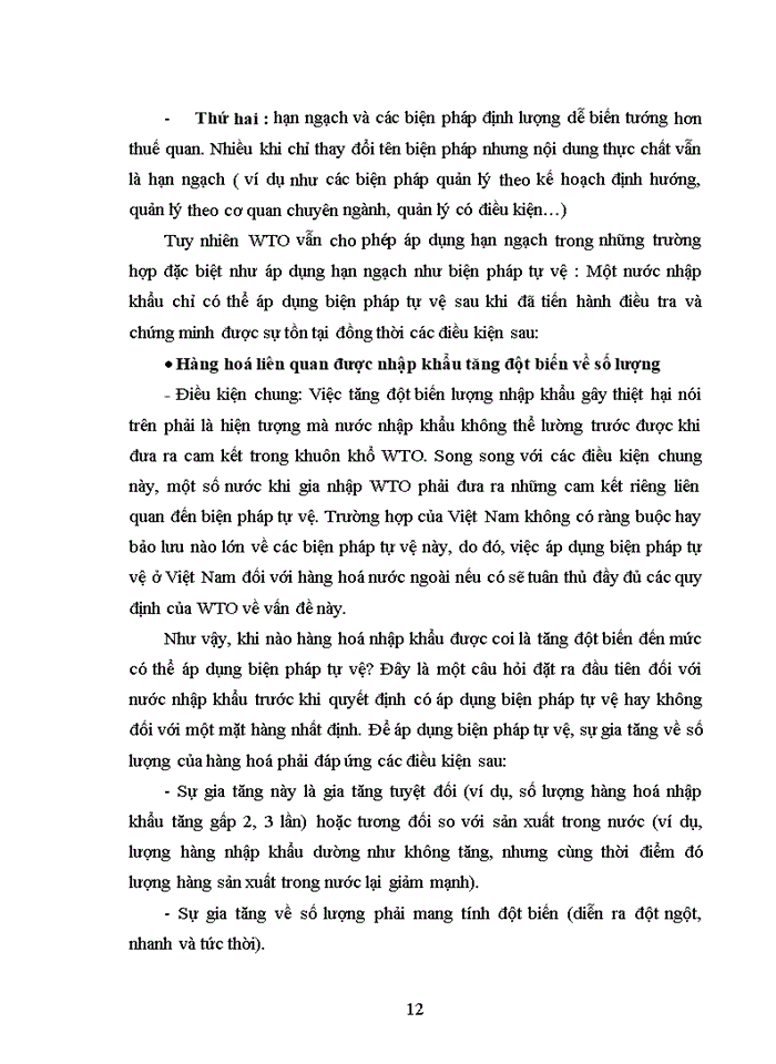 image for page Hạn ngạch nhập khẩu của Việt Nam trong WTO và vấn đề hoàn thiện