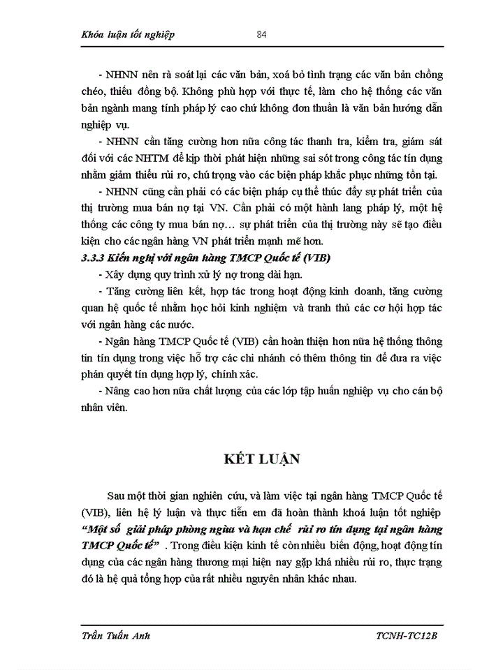 image for page Một số giải pháp phòng ngừa và hạn chế rủi ro tín dụng tại NH TMCP Quốc tế