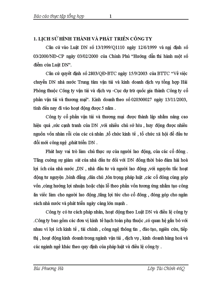 image for page Một số giải pháp nâng cao hiệu quả sử dụng vốn cố định của công ty cổ phần vận tải và thương mại Hải phòng