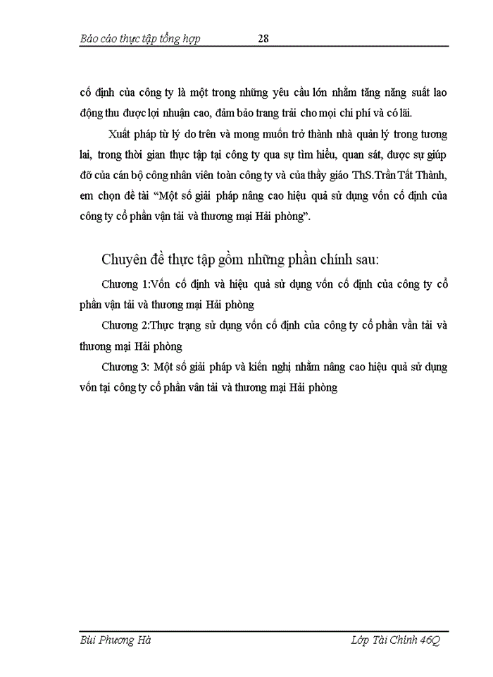 image for page Một số giải pháp nâng cao hiệu quả sử dụng vốn cố định của công ty cổ phần vận tải và thương mại Hải phòng