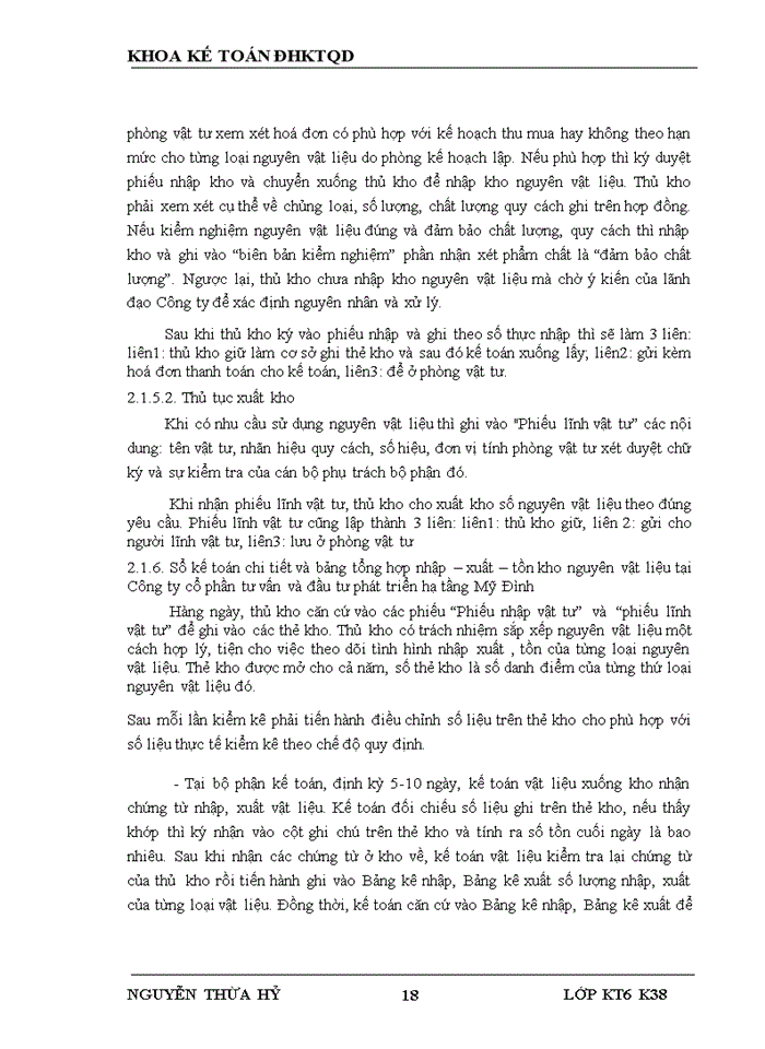 image for page Hoàn thiện kế toán NVL tại Công ty cổ phần tư vấn và đầu tư phát triển hạ tầng Mỹ Đình