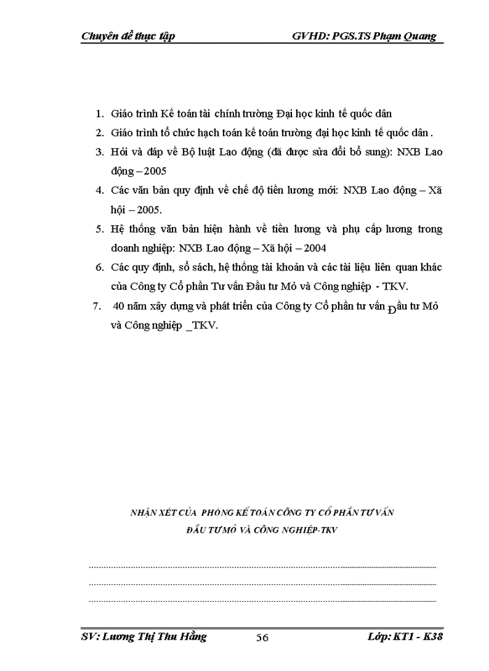 image for page Hoàn thiện kế toán tiền lương và các khoản trích theo lương tại Công ty Cổ phần Tư vấn Đầu tư Mỏ và Công nghiệp - TKV