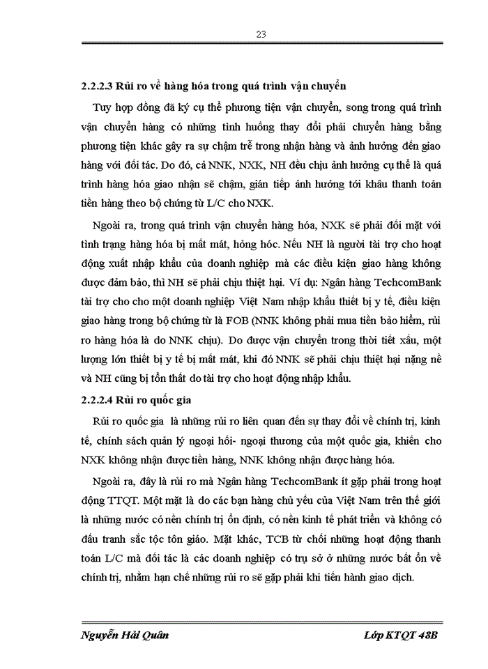 image for page Giải pháp hạn chế rủi ro trong hoạt động Thanh Toán Quốc Tế theo phương thức Tín dụng Chứng từ tại Hội Sở Ngân hàng Thương mại Cổ phần Kỹ Thương Việt Nam