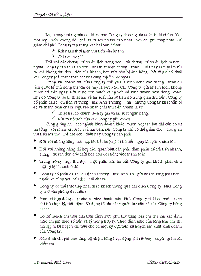 image for page Nâng cao hiệu quả kinh doanh du lịch của Công ty cổ phần đầu tư Thương mại và Du lịch Anh Thư