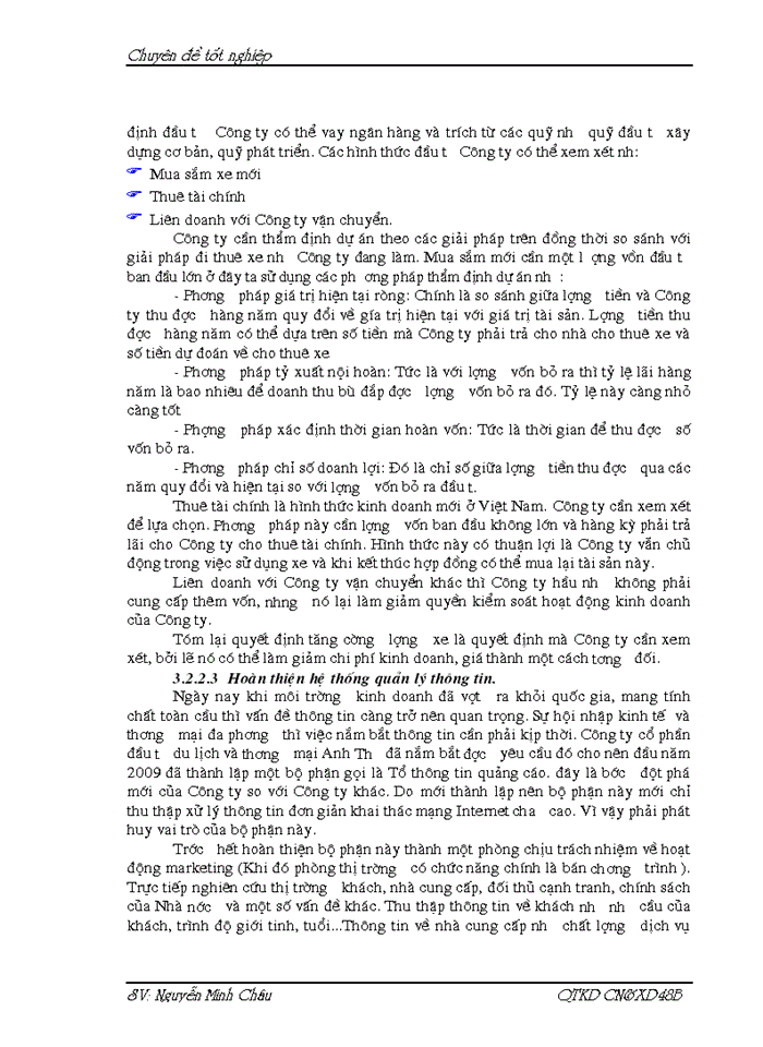 image for page Nâng cao hiệu quả kinh doanh du lịch của Công ty cổ phần đầu tư Thương mại và Du lịch Anh Thư