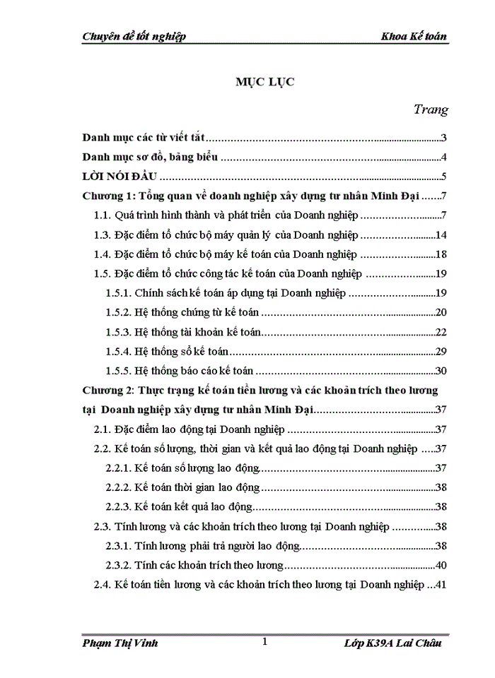 Kế toán tiền lương và các khoản trích theo lương tại Doanh nghiệp xây dựng tư nhân Minh Đại