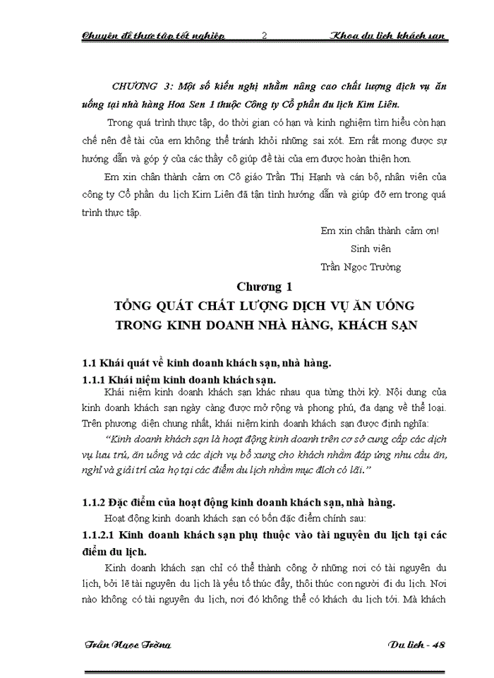 image for page Nâng cao chất lượng dịch vụ ăn uống  tại nhà hàng Hoa Sen I thuộc công ty Cổ phần Du lịch Kim Liên