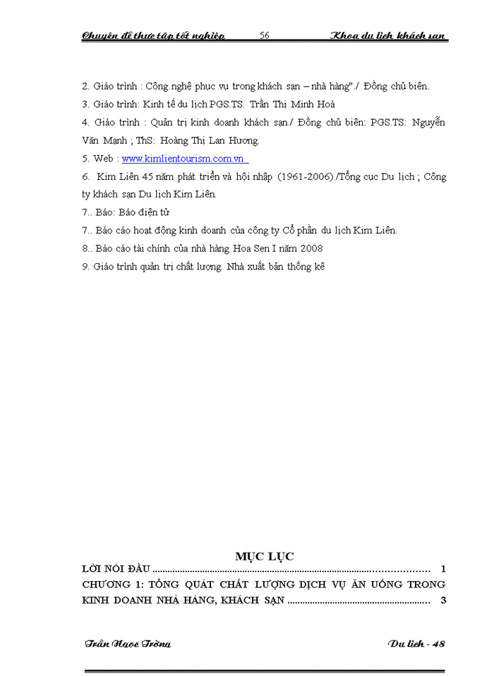 image for page Nâng cao chất lượng dịch vụ ăn uống  tại nhà hàng Hoa Sen I thuộc công ty Cổ phần Du lịch Kim Liên