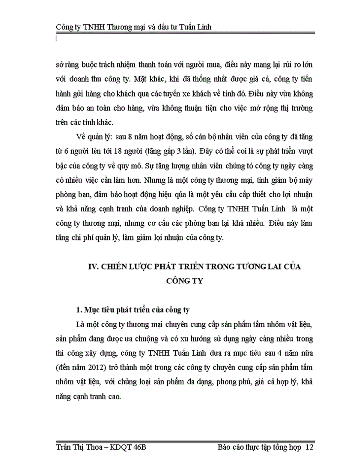 image for page báo cáo tổng hợp về công ty TNHH Thương mại và Đầu tư Tuấn Linh.