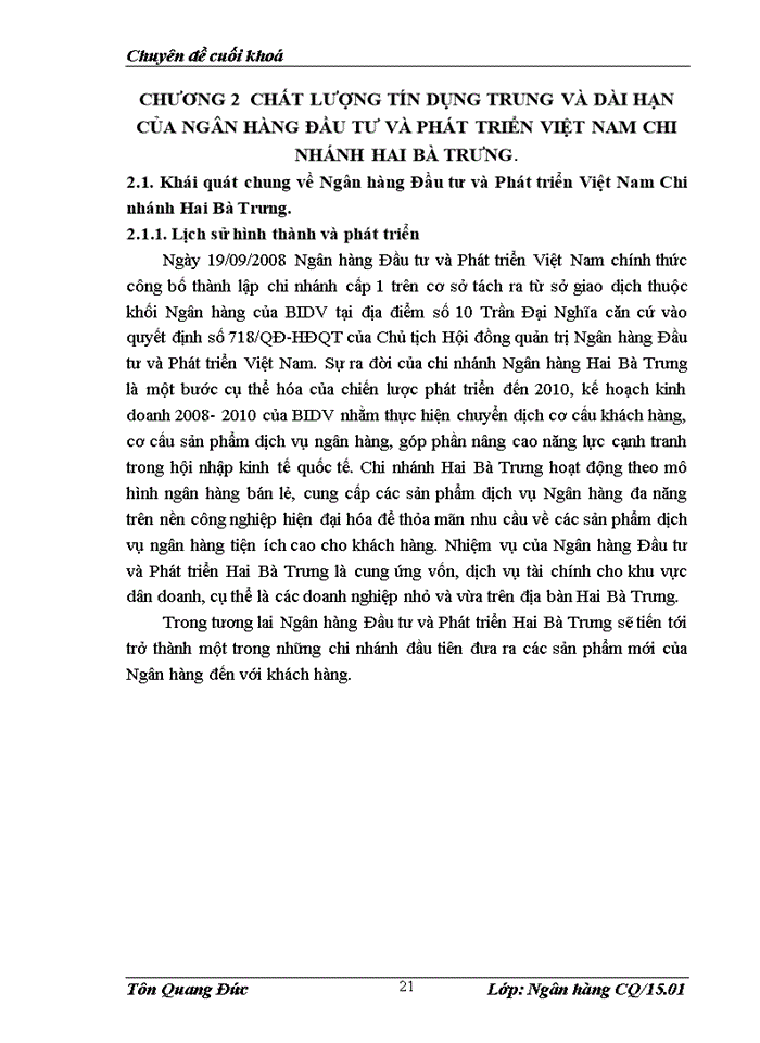 image for page Giải pháp nhằm nâng cao chất lượng tín dụng trung và dài hạn tại Ngân hàng Đầu tư và Phát triển Việt Nam Chi nhánh Hai Bà Trưng