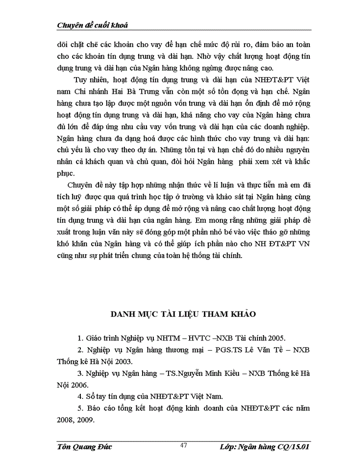 image for page Giải pháp nhằm nâng cao chất lượng tín dụng trung và dài hạn tại Ngân hàng Đầu tư và Phát triển Việt Nam Chi nhánh Hai Bà Trưng