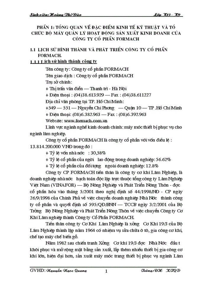 image for page Một số đánh giá về tình hình tổ chức hạch toán tại Công ty cổ phần Formach