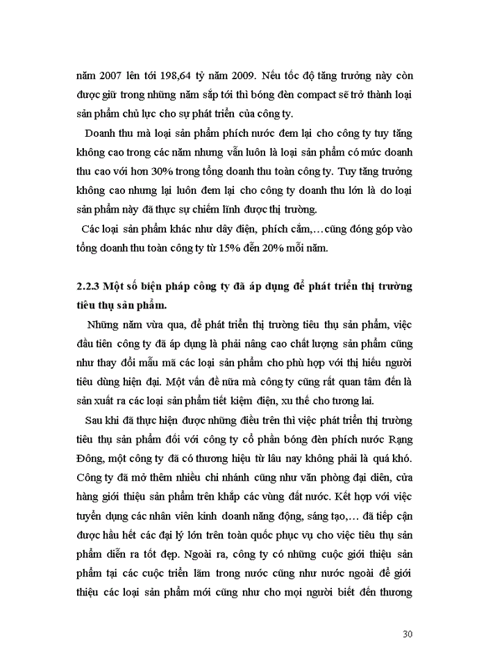 image for page Biện pháp phát triển thị trường tiêu thụ sản phẩm tại công ty cổ phần bóng đèn phích nước Rạng Đông