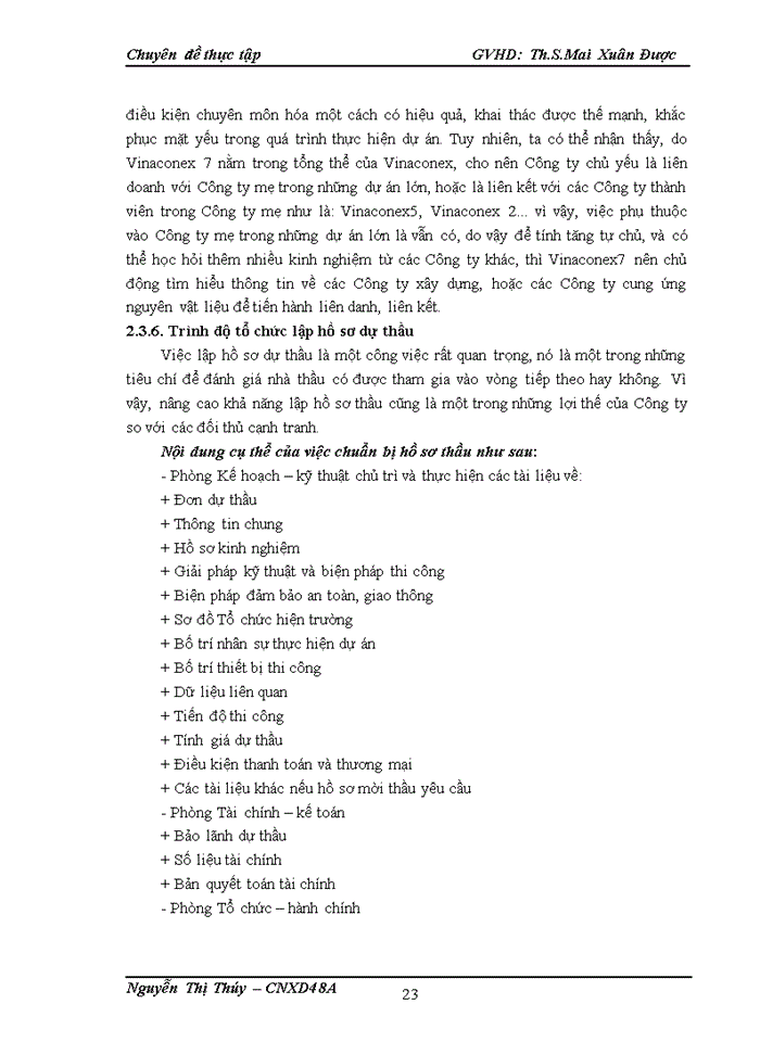 image for page Khả năng cạnh tranh trong đấu thầu xây lắp của Công ty CPXD số 7-Vinaconex 7