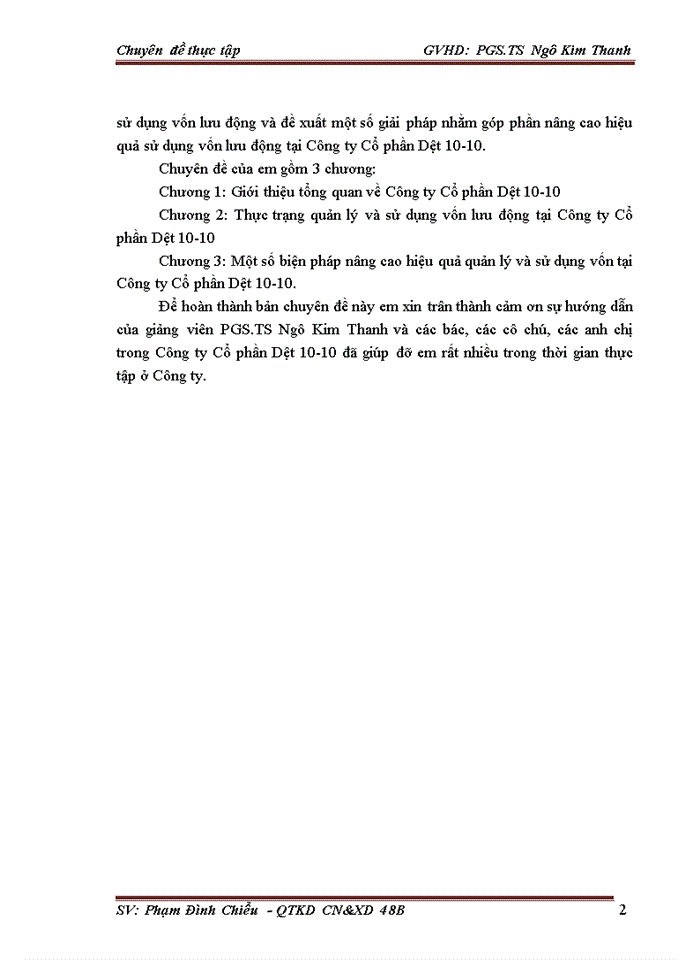image for page Nâng cao hiệu quả quản lý và sử dụng Vốn lưu động tại Công ty Cổ phần Dệt 10-10