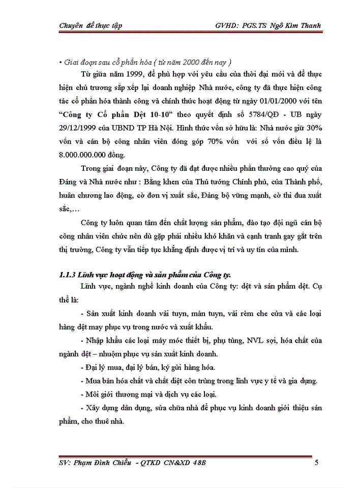 image for page Nâng cao hiệu quả quản lý và sử dụng Vốn lưu động tại Công ty Cổ phần Dệt 10-10