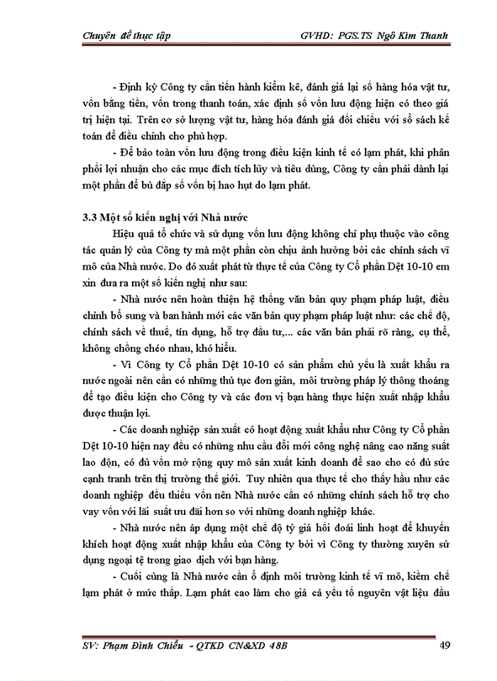 image for page Nâng cao hiệu quả quản lý và sử dụng Vốn lưu động tại Công ty Cổ phần Dệt 10-10