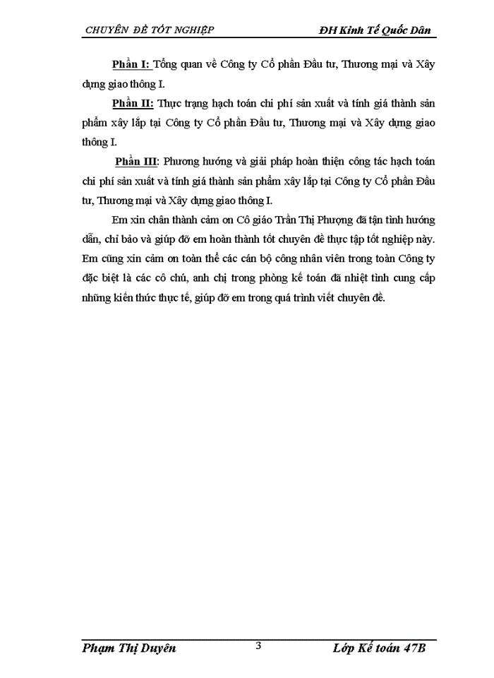 image for page Hoàn thiện hạch toán chi phí sản xuất và tính giá thành sản phẩm xây lắp tại Công ty Cổ phần Đầu tư, Thương mại và Xây dựng giao thông I