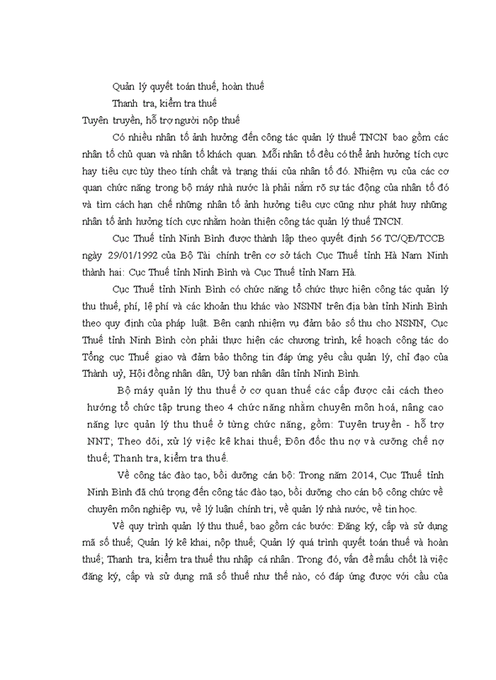 image for page Hoàn thiện công tác quản lý thuế thu nhập cá nhân trên địa bàn tỉnh Ninh Bình