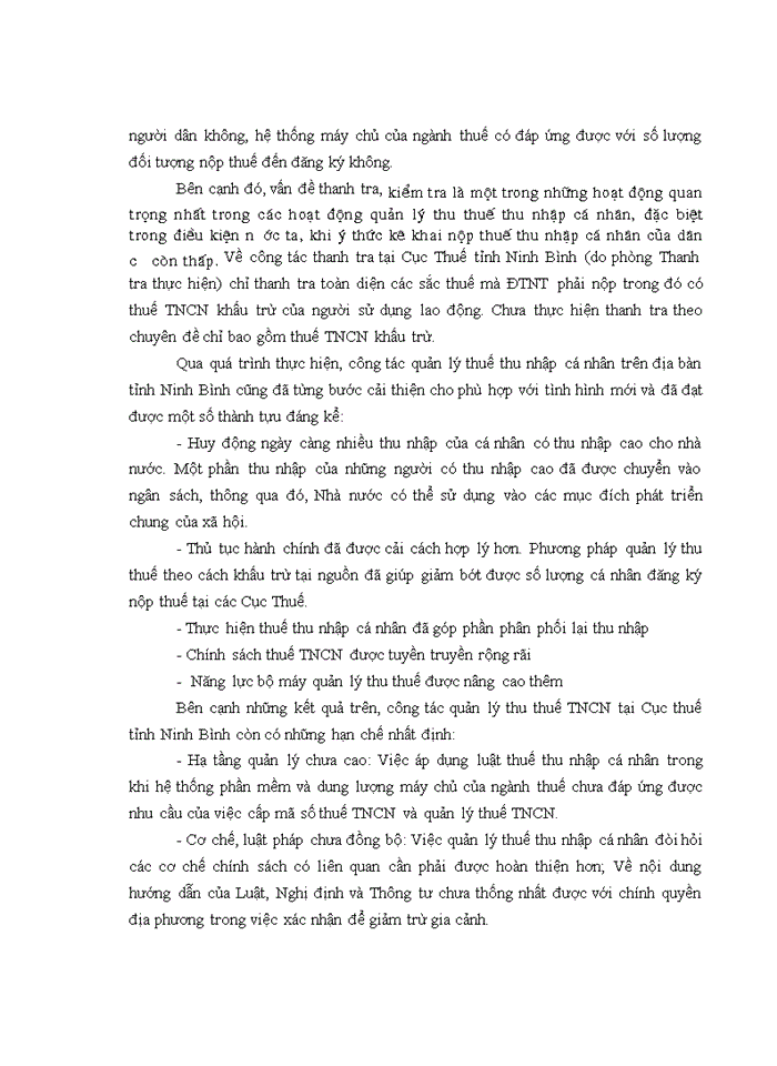 image for page Hoàn thiện công tác quản lý thuế thu nhập cá nhân trên địa bàn tỉnh Ninh Bình