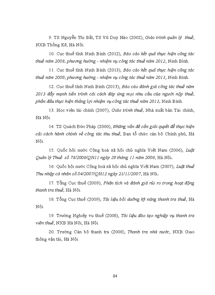 image for page Hoàn thiện công tác quản lý thuế thu nhập cá nhân trên địa bàn tỉnh Ninh Bình