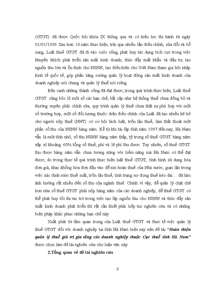 image for page Hoàn thiện quản lý thuế giá trị gia tăng các doanh nghiệp thuộc Cục thuế tỉnh Hà Nam