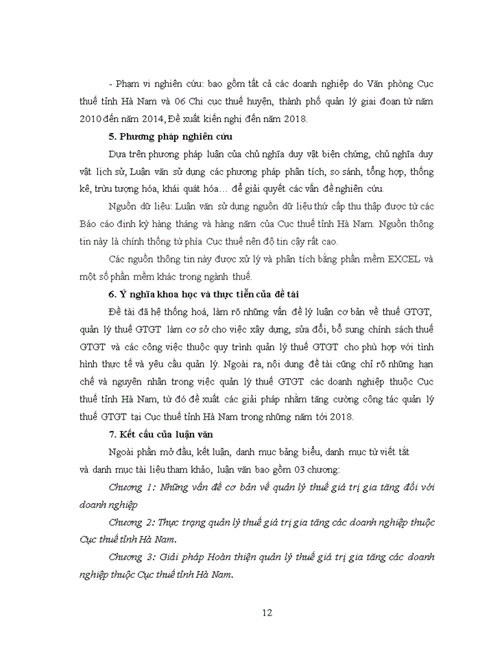 image for page Hoàn thiện quản lý thuế giá trị gia tăng các doanh nghiệp thuộc Cục thuế tỉnh Hà Nam