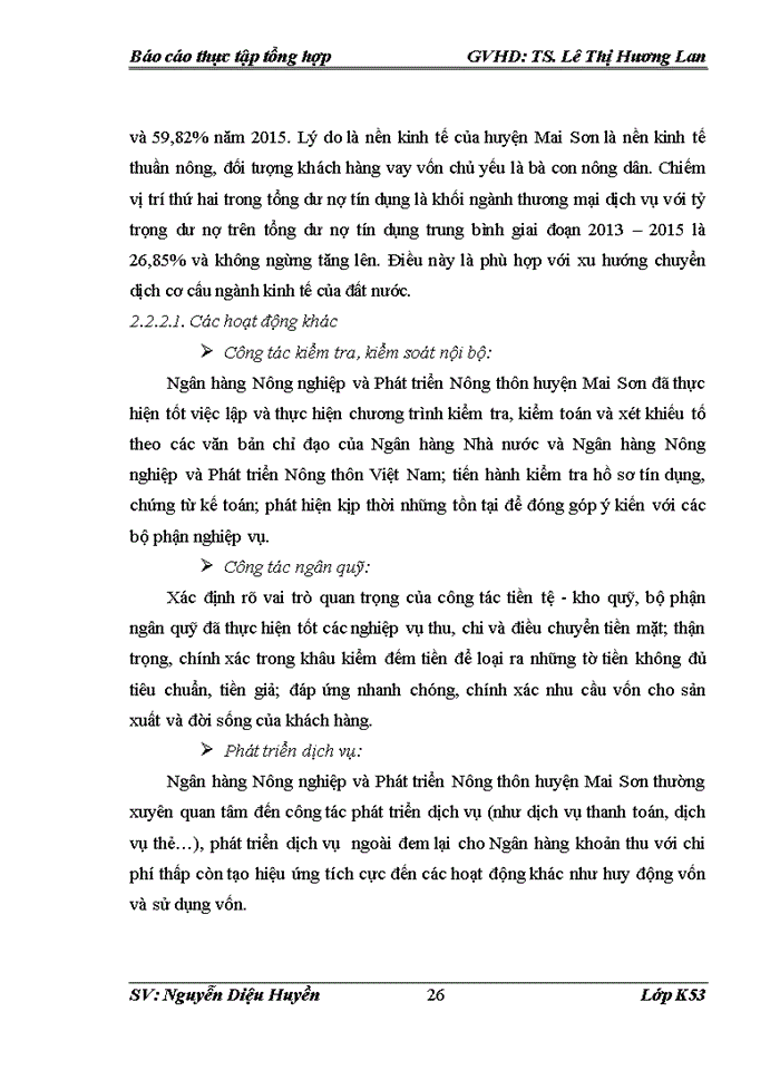 image for page Nâng cao chất lượng hoạt động tín dụng ngắn hạn tại Chi nhánh Ngân hàng Nông nghiệp và Phát triển nông thôn huyện Mai Sơn, Sơn La