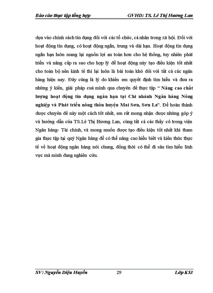 image for page Nâng cao chất lượng hoạt động tín dụng ngắn hạn tại Chi nhánh Ngân hàng Nông nghiệp và Phát triển nông thôn huyện Mai Sơn, Sơn La