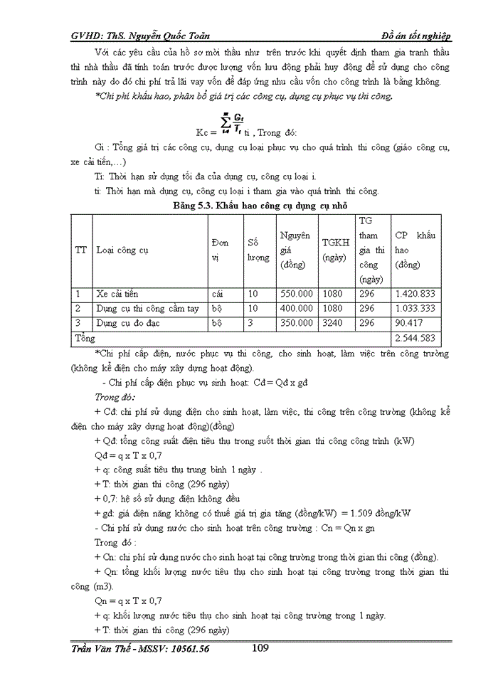 image for page Dự toán thi công cho các giai đoạn xây dựng và tính các chỉ tiêu kinh tế - kỹ thuật của phương án tổ chức thi công